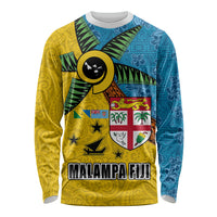 Malampa Fiji Day Long Sleeve Shirt Tapa and Melanesian Patterns with Coat of Arms