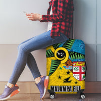 Malampa Fiji Day Luggage Cover Tapa and Melanesian Patterns with Coat of Arms