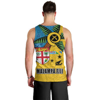 Malampa Fiji Day Men Tank Top Tapa and Melanesian Patterns with Coat of Arms