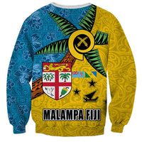 Malampa Fiji Day Sweatshirt Tapa and Melanesian Patterns with Coat of Arms