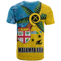 Malampa Fiji Day T Shirt Tapa and Melanesian Patterns with Coat of Arms