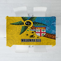 Malampa Fiji Day Tablecloth Tapa and Melanesian Patterns with Coat of Arms
