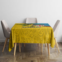 Malampa Fiji Day Tablecloth Tapa and Melanesian Patterns with Coat of Arms