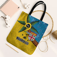 Malampa Fiji Day Tote Bag Tapa and Melanesian Patterns with Coat of Arms