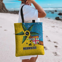 Malampa Fiji Day Tote Bag Tapa and Melanesian Patterns with Coat of Arms
