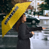 Malampa Fiji Day Umbrella Tapa and Melanesian Patterns with Coat of Arms