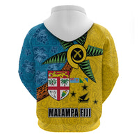 Malampa Fiji Day Zip Hoodie Tapa and Melanesian Patterns with Coat of Arms