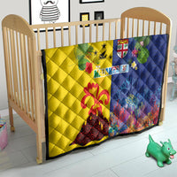 Malampa Fiji Day Quilt Volcano and Coral Reef with Culture Patterns Split Style