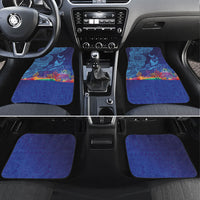 Fijian Tribal Manta Ray Car Mats Masi Motif with Coral Reef Ocean Vibe