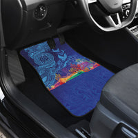 Fijian Tribal Manta Ray Car Mats Masi Motif with Coral Reef Ocean Vibe