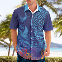 Fijian Tribal Manta Ray Hawaiian Shirt Masi Motif with Coral Reef Ocean Vibe