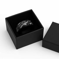 Traditional Samoan Tattoo Art White Color Spinner Ring - Polynesian Pride