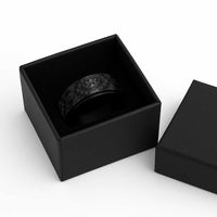 Traditional Samoa Maori Ornament Style Black Art Spinner Ring - Polynesian Pride