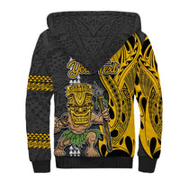 Custom Hawaii Lanai Island Sherpa Hoodie Hawaiian Warrior and Kakau Symbols Abstract Tattoo LT03 - Polynesian Pride
