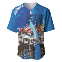 Fiji Rugby Sevens Baseball Jersey Commemorate Gold Medal - Rio de Janeiro 2016 LT03 Blue - Polynesian Pride