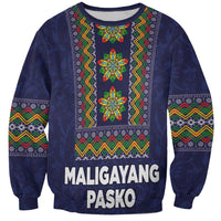 Philippines Merry Christmas Sweatshirt Maligayang Pasko with Parol and Xmas Pattern Barong Style