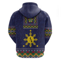 Philippines Merry Christmas Zip Hoodie Maligayang Pasko with Parol and Xmas Pattern Barong Style LT03 - Polynesian Pride