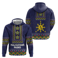 Philippines Merry Christmas Zip Hoodie Maligayang Pasko with Parol and Xmas Pattern Barong Style LT03 - Polynesian Pride