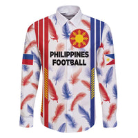 Custom Philippines Champions Football Jersey Family Matching Puletasi and Hawaiian Shirt LT03 Dad's Shirt - Long Sleeve White - Polynesian Pride