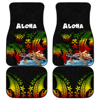 Hawaii Lei Day Car Mats Hibiscus Wreath and Polynesian Pattern