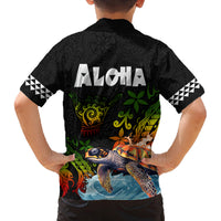 Hawaii Lei Day Family Matching Off The Shoulder Long Sleeve Dress and Hawaiian Shirt Hibiscus Wreath and Polynesian Pattern LT03 - Polynesian Pride