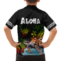 Hawaii Lei Day Family Matching Off Shoulder Maxi Dress and Hawaiian Shirt Hibiscus Wreath and Polynesian Pattern