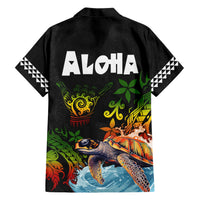 Hawaii Lei Day Family Matching Short Sleeve Bodycon Dress and Hawaiian Shirt Hibiscus Wreath and Polynesian Pattern