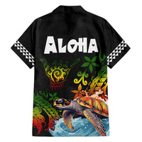 Hawaii Lei Day Family Matching Tank Maxi Dress and Hawaiian Shirt Hibiscus Wreath and Polynesian Pattern LT03 - Polynesian Pride