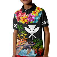 Hawaii Lei Day Kid Polo Shirt Hibiscus Wreath and Polynesian Pattern