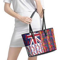 Hawaiian Lei Leather Tote Bag National Flag Striped Style LT03 - Polynesian Pride