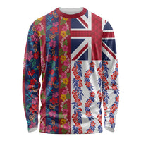 Hawaiian Lei Long Sleeve Shirt National Flag Striped Style