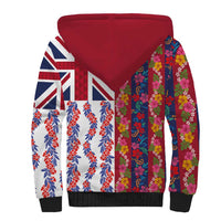 Hawaiian Lei Sherpa Hoodie National Flag Striped Style