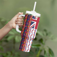 Hawaiian Lei Tumbler With Handle National Flag Striped Style