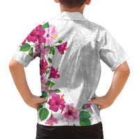 Hawaiian Hibiscus and Art Polynesian Tattoo Family Matching Summer Maxi Dress and Hawaiian Shirt White Color LT03 - Polynesian Pride