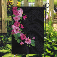 Hawaiian Hibiscus and Art Polynesian Tattoo Garden Flag Black Color