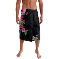 Hawaiian Hibiscus and Art Polynesian Tattoo Lavalava Black Color