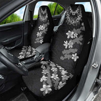 Hawaiian Lei Plumeria and Tropical Leaves Car Seat Cover Watercolor Style-Grayscale