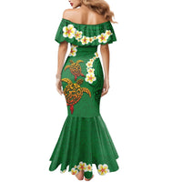 Hawaii Turtle Plumeria Flower Mermaid Dress Polynesian Pattern Green Color LT03 - Polynesian Pride