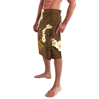 Hawaii Turtle Plumeria Flower Lavalava Polynesian Pattern Brown Color