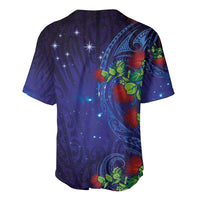 Matariki New Zealand Maori and Pohutukawa Baseball Jersey Galaxy Blue Sky Style