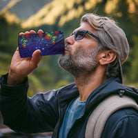 Matariki New Zealand Maori and Pohutukawa 4 in 1 Can Cooler Tumbler Galaxy Blue Sky Style