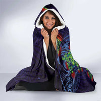 Matariki New Zealand Maori and Pohutukawa Hooded Blanket Galaxy Blue Sky Style