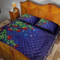 Matariki New Zealand Maori and Pohutukawa Quilt Bed Set Galaxy Blue Sky Style