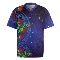 Matariki New Zealand Maori and Pohutukawa Rugby Jersey Galaxy Blue Sky Style