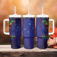 Matariki New Zealand Maori and Pohutukawa Tumbler With Handle Galaxy Blue Sky Style