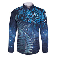 Matariki New Zealand Maori Silver Fern Family Matching Puletasi and Hawaiian Shirt Galaxy Blue Sky Style