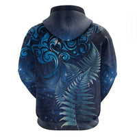 Matariki New Zealand Maori Silver Fern Hoodie Galaxy Blue Sky Style
