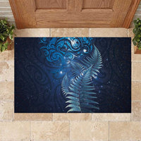 Matariki New Zealand Maori Silver Fern Rubber Doormat Galaxy Blue Sky Style LT03 Blue - Polynesian Pride