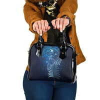 Matariki New Zealand Maori Silver Fern Shoulder Handbag Galaxy Blue Sky Style LT03 One Size Blue - Polynesian Pride