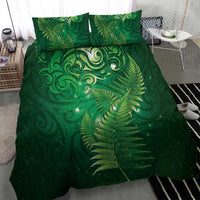 Matariki New Zealand Maori Silver Fern Bedding Set Galaxy Green Sky Style